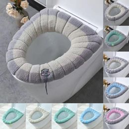 Toilet Seat Covers Cushion Thick Plush O-shaped Closestool Cover Mat With Handle Bathroom Accessories