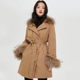 2023 Designer-Daunenjacke mit 90 % weißer Ente, Daunenjacke, Damen-Trenchcoat, modischer klassischer englischer Mantel, Jacke, Oberteil, Freizeitjacke, Gürteljacke