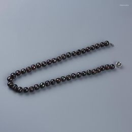 Chains 9-10mm Black Color Natural Loose Bead Potato Pearl Beads Necklace