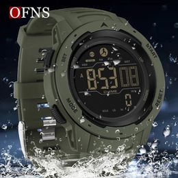 Wristwatches OFNS Fashion Top Brand Sports Men Watches Countdown Waterproof Led Digital Watch Man Military Wristwatch Relogio Masculino 2145 231118