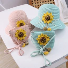 2023 Summer girl's beach hat set baby outdoor sun visor Sun hat set Fashion sunscreen hat sun visor Fisherman's hat set