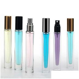 Packing Bottles 10Ml Glass Clear Spray Bottle Mini Square Per Portable Empty Cosmetic Drop Delivery Office School Business In Dhgarden Dhhup