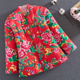 Northeast large flower cloth short cotton-padded coat/thick warm slim national wind coat S-5XL eight yards transport costs 15% off.