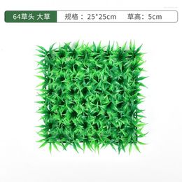 Decorative Flowers 25x25 Cm Artificial Green Plants Wall Plastic Grass Wedding Party Decor Window Backdrop Home Simulated Lawn