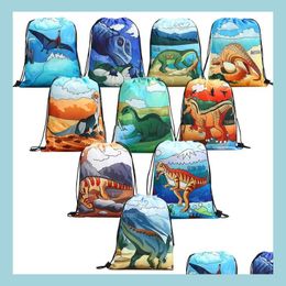 Gift Wrap Dinosaur Party Supplies Favors Bags For Kids Boys Girls Birthday Dino Dstring Childrens Day Present Pouch 2 Size S L New D Dhnak