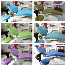 Chair Covers 1Set Thicken Dental Chair Cover PU Lether Dentist Chair Protector Sleeves Unit Elastic Waterproof *4colors 231117