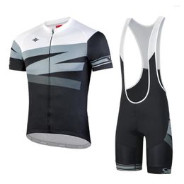 Racing Sets Santic Men's Cycling Jersey Set Bib Shorts 4D Padded Short Sleeve Outfits Quick-Dry MTB Bike Sports Clothing Suits Asian