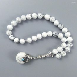 Strand Design White Howlite 10mm Natural Stone Tasbih With Pendant For Muslim Wedding Gift