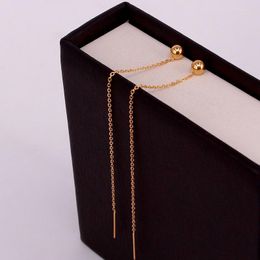 Stud Earrings Vintage Simple Ear Line Long Chain For Women Rose Gold Colour Jewellery Fashion Drop Bijoux E307