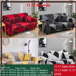 Chair Covers 1/2/3/4 Seater Geometric Sofa Cover Stretch Spandex L Shape Sofa Covers Chaise Longue Corner Couch Slipcover Furniture Protector 231117