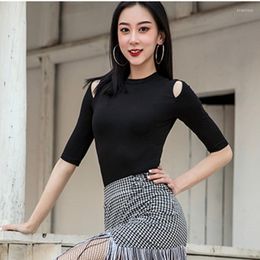 Stage Wear Women Latin Dance Top Autumn Long Sleeves Short Sexy Female Competition Ballroom Samba Dancing Jacket For Girls