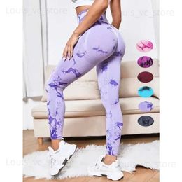 Women's Leggings Women Seamless Tie Dye Leggings Print Leggings High Waist Fitness Hip Liftting Knitting Outdoor Running Fashion Tights T231118