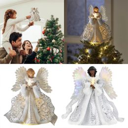 Christmas Decorations Christmas Tree Toppers LED Glowing Angel Ornament Xmas Festive Party Supplies Home Decoration Year Navidad Noel 231117