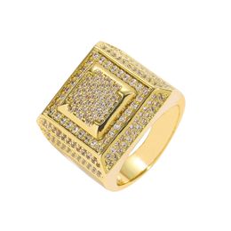 Europe and America Fashion Mens Rings Bling Iced Out Diamond Ring Micro Pave CZ Ring Nice Gift for Friend