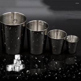 Mugs 30/70/180/320ml Outdoor Practical Travel Stainless Steel Cups Mini Set Glasses For Whisky Wine With Case Portable Drinkware