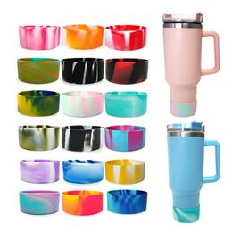 Silicone Sleeve Cover Protective Coaster Rubber Bottom Silicone Boot Sleeve for 40oz Tumbler Accessories Anti-Slip Bottom Sleeve Cover 18colors