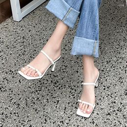 Sandals 2023 Spring And Summer Products Elegant Light Ripe Wind High Heels Women's Shoes Simple Solid Colour Fine Strap