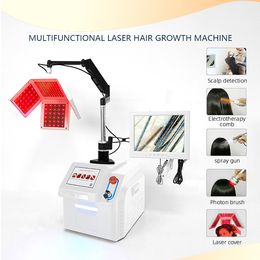 2024 Newest Desktop Laser Hair Growth Increasing Machine Hair Loss Therapy 650nm Itchy Scalp Treatment Wound Healing 5 in 1 Electro + Phototherapy Machine