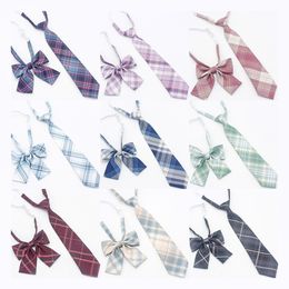 Neck Ties Fashion JK for Jk Uniform Women Men Casual Plaid Necktie Japanese Style Cute Neckwear School Accessories 230418