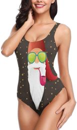 Women's Swimwear Womens One-Piece Swimsuit 2023 Christmas Santa Sexy Athletic Swimsuits Teen Girls Youth Claus Beard