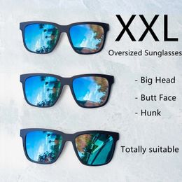 Sunglasses JULI Square Oversized Polarised Sunglasses for Big Heads Men Retro Vintage XXL Super big SunGlasses UV Protection MJ8023 230418