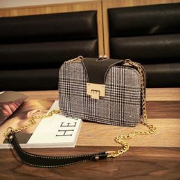 Evening Bags Luxury Houndstooth Plaid Crossbody Bag for Women 2023 Contrast Colour PU Shoulder Bag Ladies Accordion Zipper Purses and Handbags