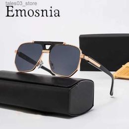 Sunglasses Emosnia 2022 Retro Pilot Sunglasses Men Fashion Luxury Hipster Metal Man Women Eyewear Vintage Brand Design Sun Glasses Oculos Q231118