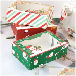 Gift Wrap Large Size Christmas Candy Cookie Cardboard Box With Plastic Pvc Window Gingerbread Chocolate Lx5252 Drop Delivery Home Ga Dhj9O