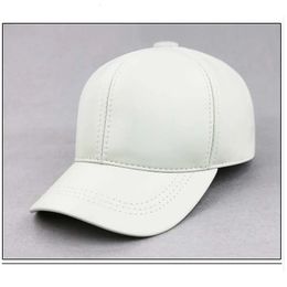 Ball Caps Autumn Man Genuine Leather Baseball Caps Male Casual Sheeskin Belt Warm 56-60 Adjustable Sprot Flight Hats 231118