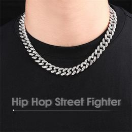 Halskette für Herrenkette Kubanische Verbindung goldene Ketten vereiste Schmuck 12mm minimalistische Männer und Frauen HipHop -Bestellung