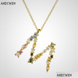 Pendant Necklaces 925 Sterling Sier Gold Letter M Pendant Initial F Alphabet Necklace Monogram Opals 2021 Women Accessories Dhgarden Otpq6