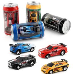 Electric/RC Car Multi-color s Remote Control Car Coke Can Mini RC Car Radio Remote Control Micro Racing Car Toy For Kid Christmas gifts 231118