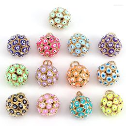 Pendant Necklaces 6Pcs Design Ball For Necklace Enamelled Eye Pave Charms Earring Small Dijes Jewellery Making