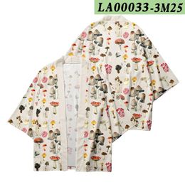 Ethnic Clothing Plus Size Mushroom Print Loose Japanese Kimono Cardigan Women Men Harajuku Cosplay Tops Blouse Yukata Clothes