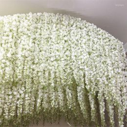 Decorative Flowers 2M Long Elegant Artificial Orchid Flower Wisteria Vine Rattan For Wedding Centerpieces Decorations Bouquet Garland Home