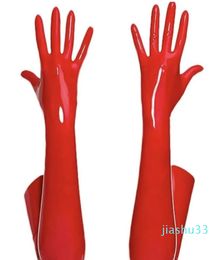 Mittens Shiny Wet Look Long Sexy Latex Gloves for Women Sex Extoic Night Club Gothic Fetish Wear Clothing M XL Black Red