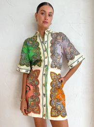 2023 Spring/summer Autumn Women's Designer Linen Print Dress - Embrace the Latest Fashion Trends with Exquisite Designs