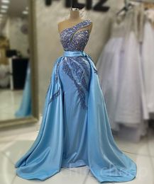 2023 April Aso Ebi Crystals Beaded Prom Dress Sequined Lace Mermaid Evening Formal Party Second Reception Birthday Engagement Gowns Dresses Robe De Soiree ZJ5816