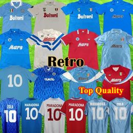 87 88 Napoli classic Retro Soccer Jerseys men Sweatshirt Maradona vintage 1988 89 91 93 1999 Coppa Italia Naples Retro chandal futbol Football shirts Top quality