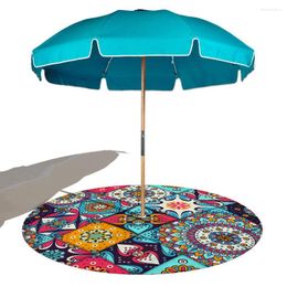 Outdoor Pads Geometric Round Beach Mat 8CM Hole For Umbrella Fixed Portable Fashion Quick Dry Microfiber Towel Blanket