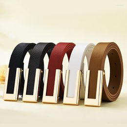 Belts Fashion All-match Smooth Buckle Belt Female Professional Suit Pants Slim Thin Dress Jeans Women Waist