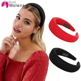 Headbands Molans Female Bezel Head Silk Padded Headband for Women Solid Thick Hair Hoop Hairband Cotton Blends HeadbandsL231118