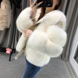 Women's Fur Faux s 2023 Women High End Luxury Genuine Sheepskin Leather Natural Jacket Autumn Winter Real Coat 231117