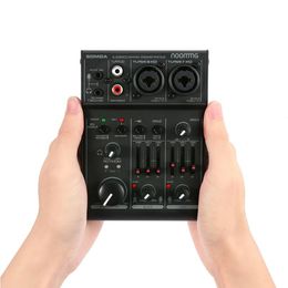 Freeshipping AGM02 2-Channel Sound Card Digital Mixing Console Audio Mixer 2-band EQ Built-in 48V Phantom Power 5V USB for DJ Live Riagf