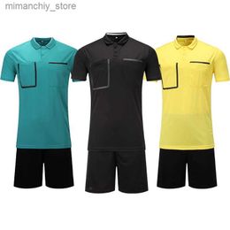 Collectable new sty Soccer Reree uniform professional soccer reree shirts Football reree Jersey black yellow green Q231118