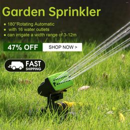 Watering Equipments 16 Holes Garden Sprinkler 180° Rotating Automatic Irrigation System Outdoor Lawn Patio Courtyard Water Sprayer