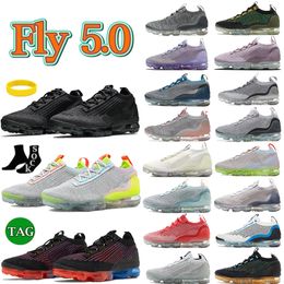 Men Fly 5.0 Running Shoes 5.0s Black Anthracite White Black Metallic Silver Pure Platinum Photo Blue Crimson Runner Sneakers Mens Womens Designer Mesh Sport Trainers