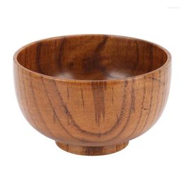 Bowls Wood Soup Bowl Unique Texture Exquisite Smoothly Round Wooden For Rice Noodle Salad Fruit