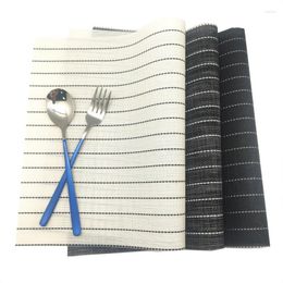 Table Mats 1pcs Silicone Pvc Striped Coffee Cup Pad Heat Insulation Placemat Mug Holder Kitchen Square Anti Scald Mat
