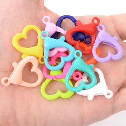 20pcs Heart Candy Colours Plastic Lobster Clasps Hooks Key Chain Sweet Key Rings for DIY Keychain Jewellery Making Accessories Jewellery MakingJewelry Findings